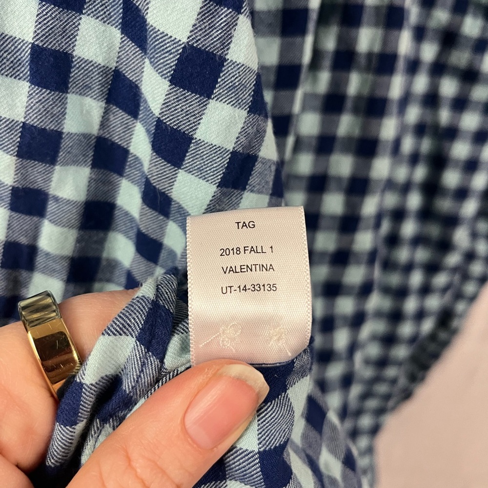 UNTUCKit Women's Vanessa Blue Plaid Button Front Shirt- Size 12 - Picture 5 of 6